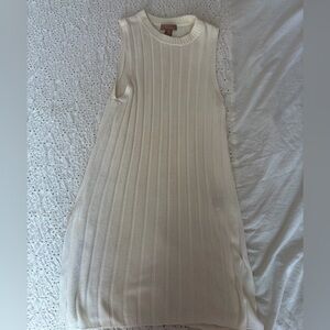 H&M Cream Ribbed Sweater Dress